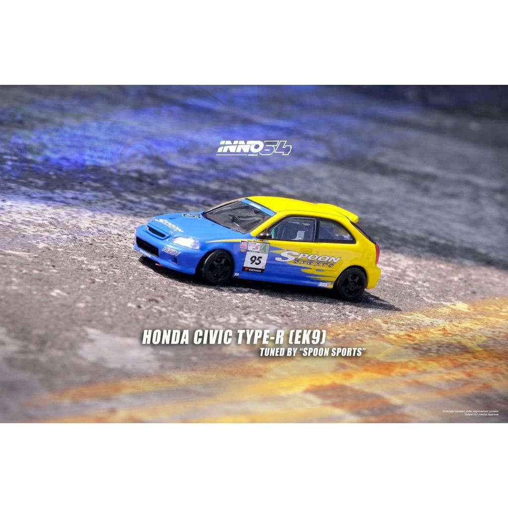 INNO 1: 64 Honda CIVIC CIVIC TYPE R EK9 SPOON โมเดลรถอัลลอยของสะสม