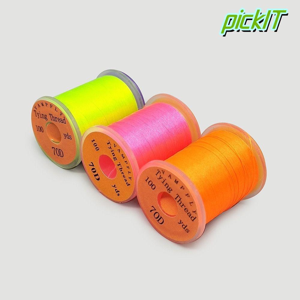 PICKIT Fly สายตกปลา, แกนเกลียวที่แข็งแกร่งเป็นพิเศษ Fly Tying Thread line, Fly Premium Bass Fishing 