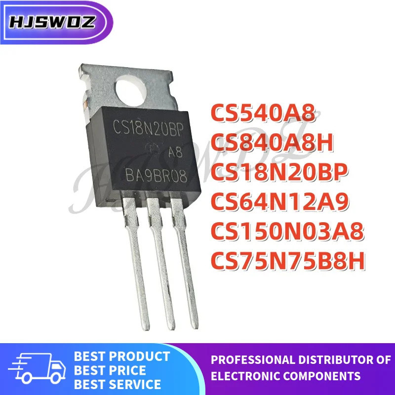 5PCS CS540A8 CS75N75B8H CS840A8H CS64N12A9 CS150N03A8 CS18N20BP TO-220 Field Effect ทรานซิสเตอร์