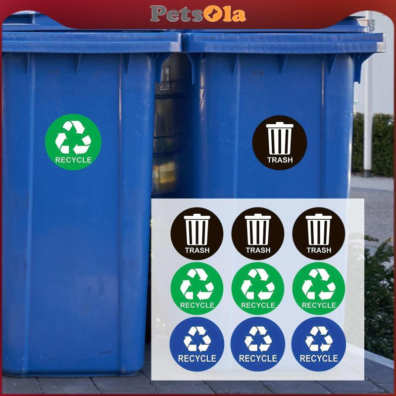 [PETSOLA] สติ๊กเกอร์รีไซเคิล 9x สําหรับถังขยะสําหรับกิจกรรมเชิงพาณิชย์ Apartment Yard Waste