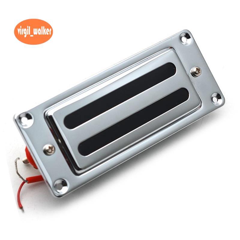 2 สาย 68X29MM มินิกีตาร์ไฟฟ้า Humbucker รถกระบะกรอบโลหะสําหรับ LP กีตาร์ Chrome, คอ