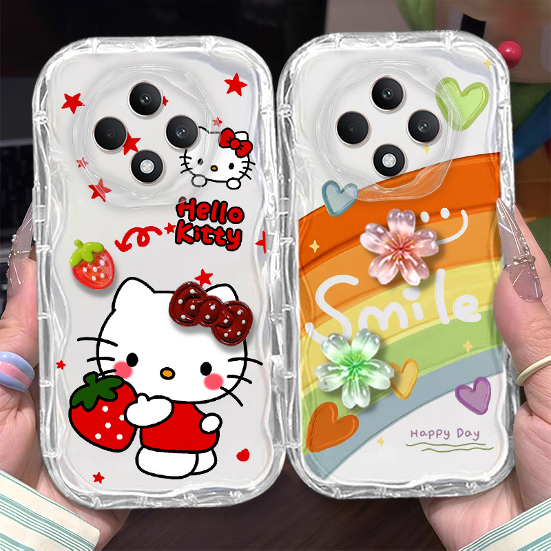 สําหรับ OPPO Reno 12 FS Reno12 FS 4G 5G ซิลิโคน TPU anti drop เคสโทรศัพท์ความงามน่ารักการ์ตูนที่กําหนดเอง SMT ดอกทานตะวัน Rainbow ออกแบบใหม่สําหรับสาว