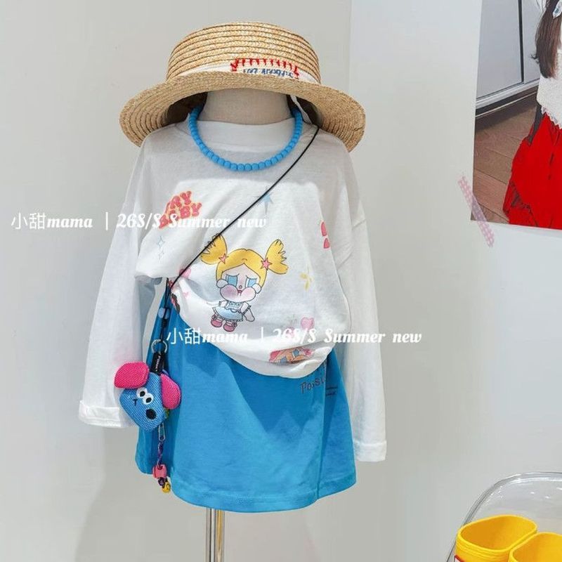 เสื้อเชิ้ตแขนยาวเด็กผู้หญิง ผ้าสบายป้องกันแดด ลายการ์ตูน