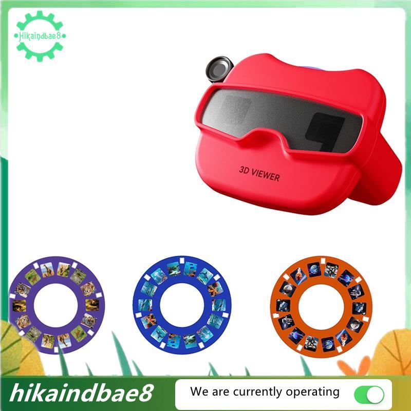แบบพกพา 3D สไลด์กล้องของเล่นเด็ก 3 ม้วน 3D สามมิติ Viewer ของเล่น 2 สี 3D สไลด์ดู Finder สีแดง