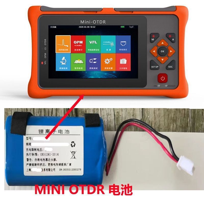 MiniOTDR Light Time Reflector Battery Mini otdrTM1100 Optical Fiber Tester Battery 5200MAH