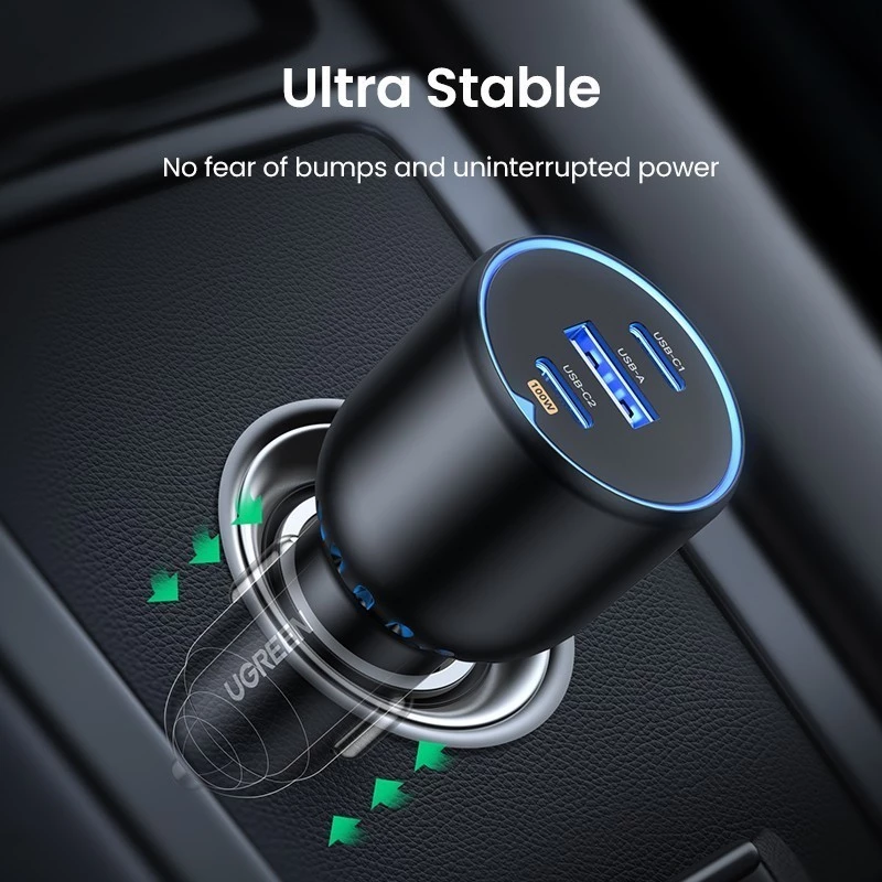 UGREEN Car Charger Type C Retractable Fast Charging 60w 75w 90w thumbnail 8