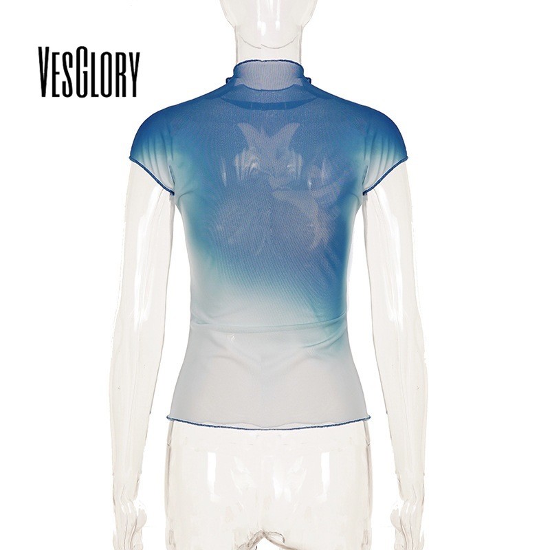 VesGlory ผู้หญิง 2026 พิมพ์รอบคอแขนกุดตาข่าย Tank Top แฟชั่น New Daily College Y2k — صورة 7