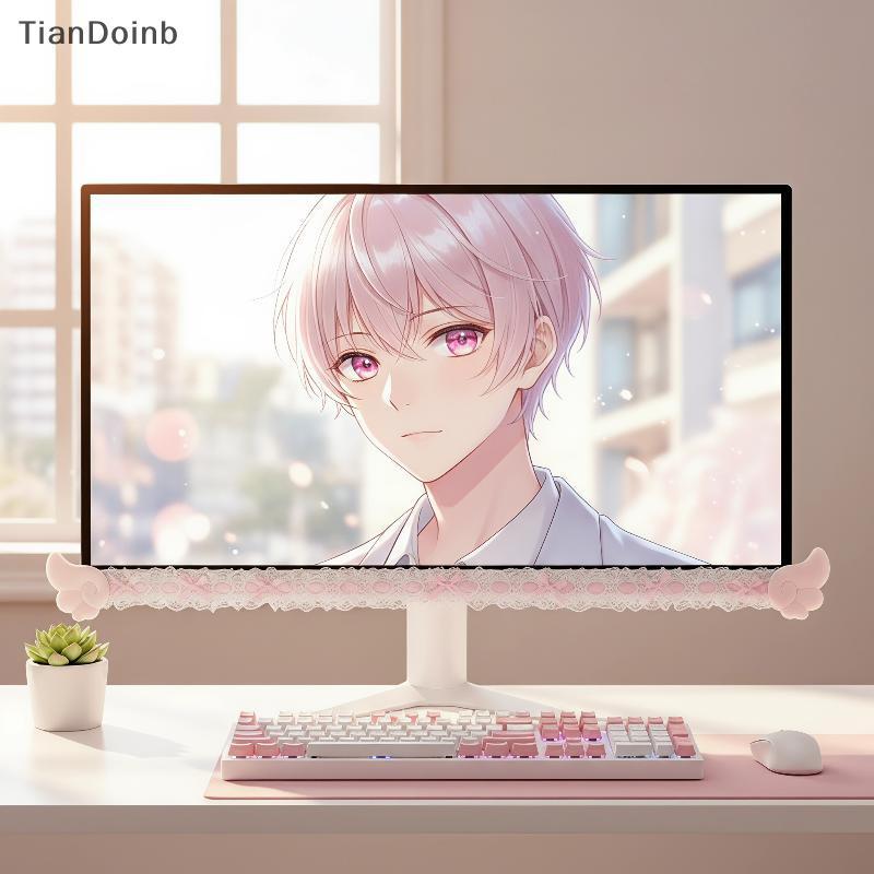 TianYe คอมพิวเตอร์ Monitor Decor Strip Stiers โบว์ลูกไม้ปีกออกแบบโต๊ะ Screen Decor Gaming Room จอแสดงผลหน้าจอเครื่องประดับ TH