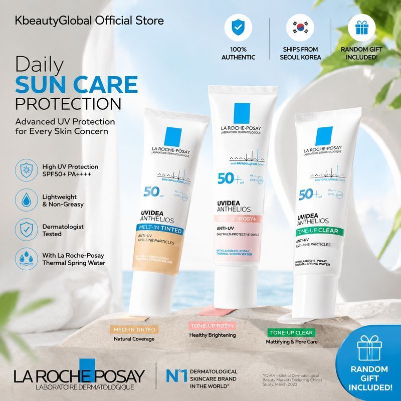 La Roche-Posay Sunscreen Cream SPF 30ml – Blue/Pink/Orange, Moisturizing & Brightening Face Sunblock