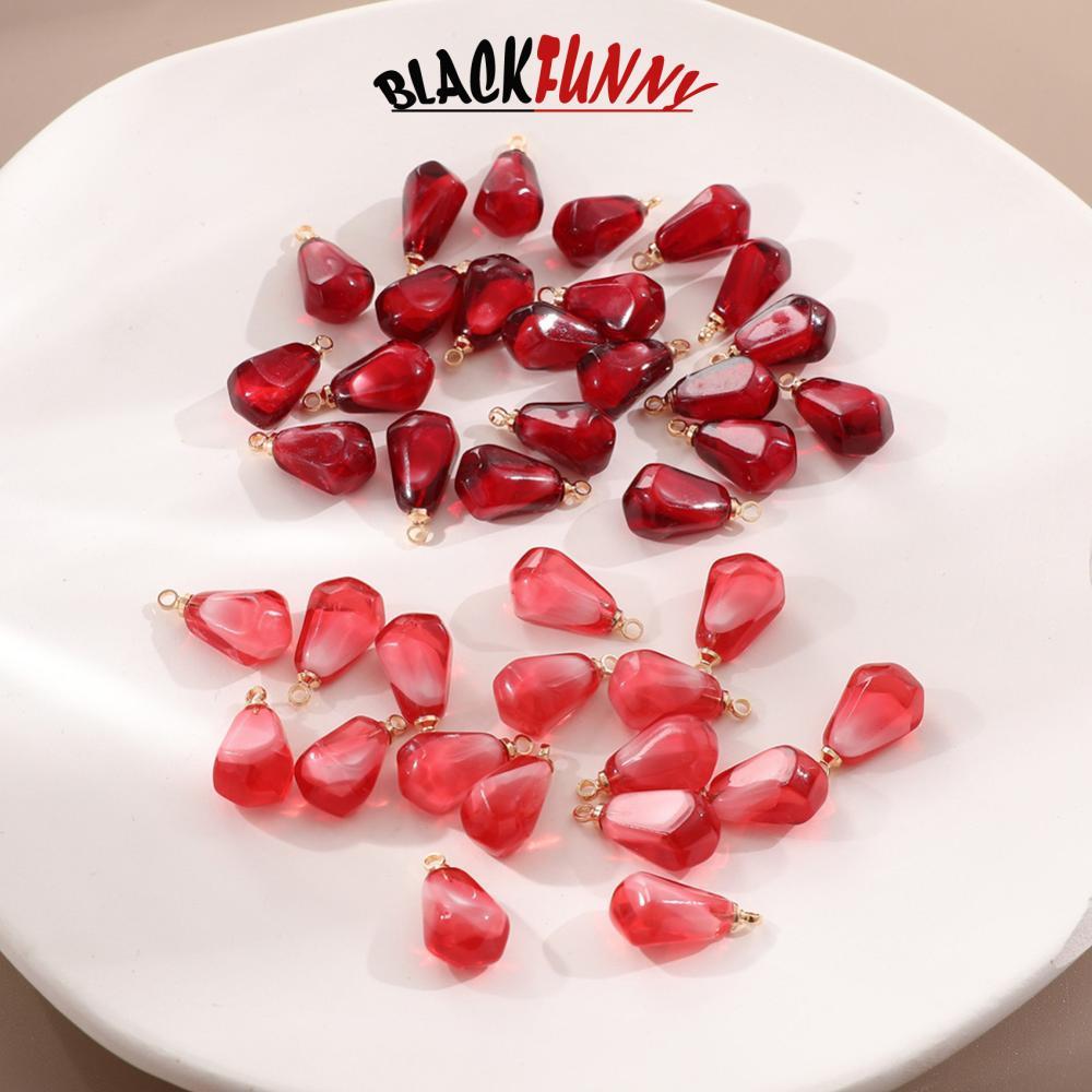 BLACKFUNNY 5 ชิ้นสีแดงทับทิม Seed Charms สําหรับ DIY ต่างหูสร้อยคอสร้อยข้อมือพวงกุญแจเครื่องประดับทํ