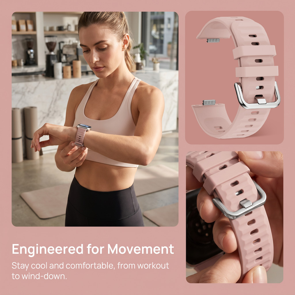 สายรัดกีฬาซิลิโคน for Huawei Watch Fit 5/5Pro/4/4 Pro/3 รูปที่ 2