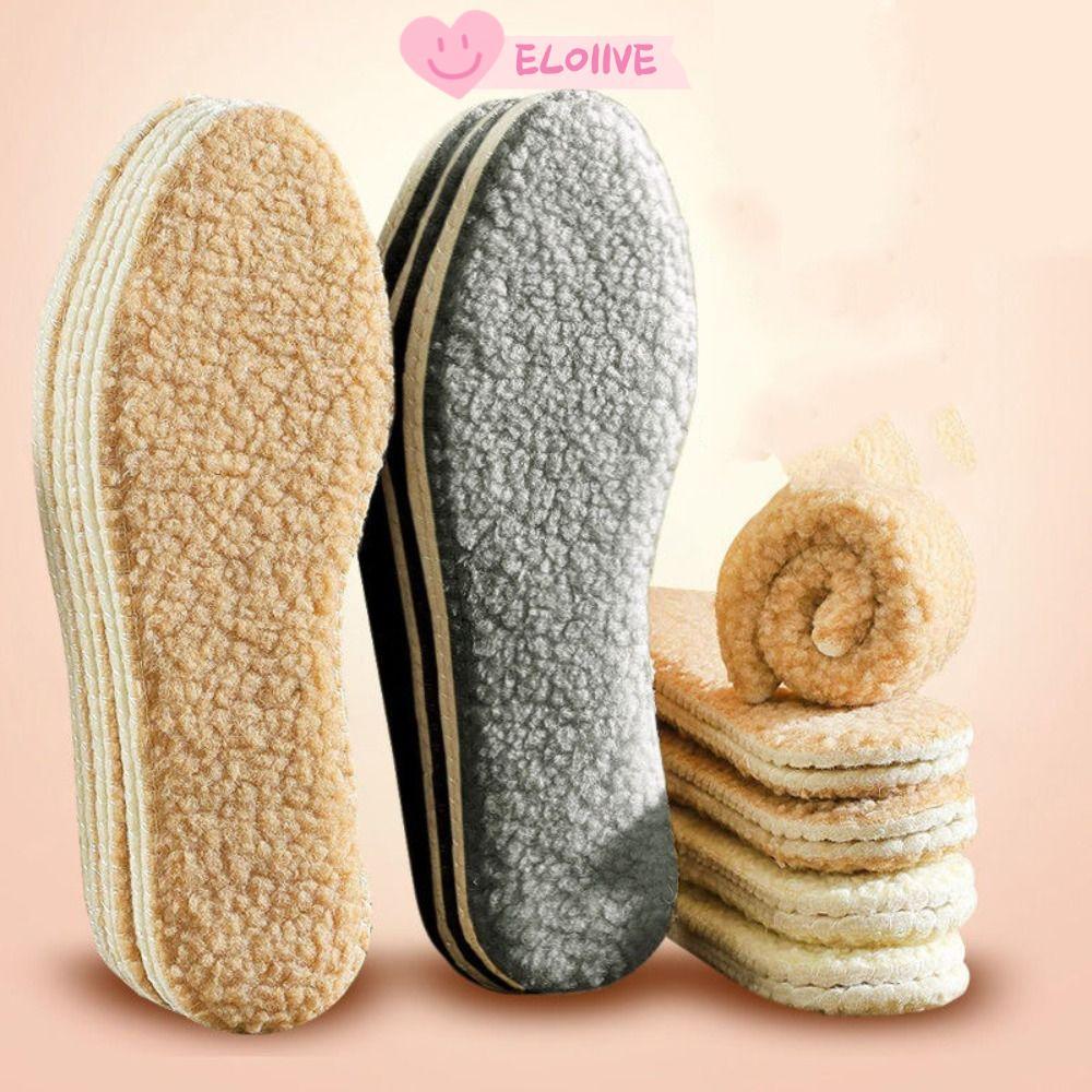 ELO11VE 5 คู่/เซ็ตความร้อน Insoles,นุ่ม Warm Thicken ขนสัตว์หิมะรองเท้า Padding,แบบพกพา Breathable F