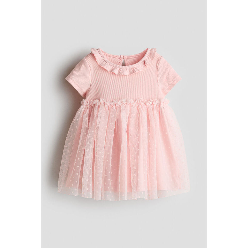 H&M(เอชแอนด์เอ็ม) เดรสผ้าฝ้ายกระโปรงผ้าตูล เด็กทารก 1342500_1