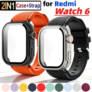 2in1 Strap + สําหรับ Redmi Watch 6 ซิลิโคนนุ่มกระจกนิรภัยหน้าจอสําหรับ Redmi Watch 6