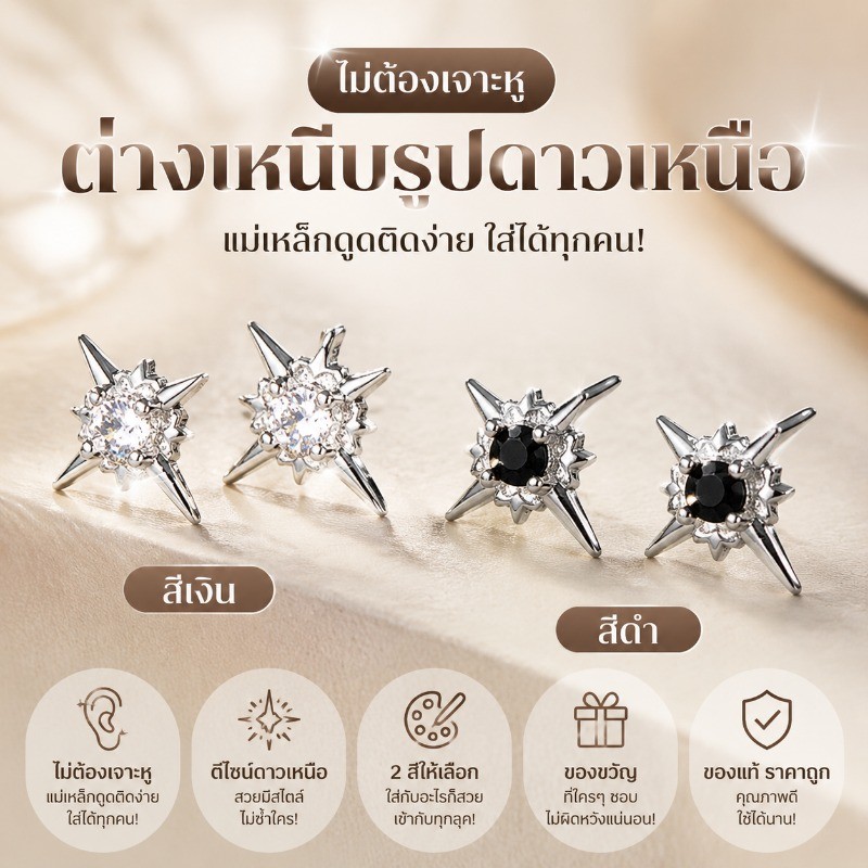 ต่างหูเทรนด์ขั้วโลกเหนือ! บุคลิกโดดเด่น สำหรับชาย-หญิง ของตกแต่งสุดชิก