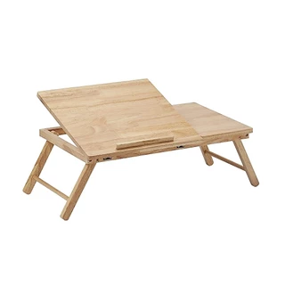 PJ Wood โต๊ะญี่ปุ่นพับได้ ไม้แท้ สไตล์มินิมอล Half-Open Rubberwood Laptop Folding Table