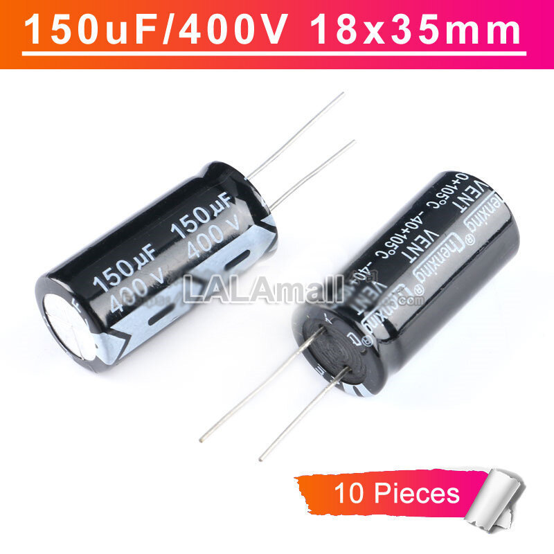 10pcs ตัวเก็บประจุคุณภาพสูง 150uF 400V Through Hole Electr Electrolytic Capacitor 400V150uf 150uF400