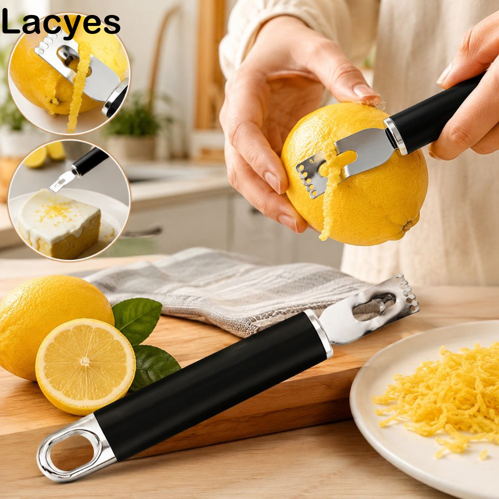 LACYES เครื่องขูดผลไม้ซิตรัส, สแตนเลสกันสนิมมะนาว Zester, ปฏิบัติทําความสะอาดง่ายมัลติฟังก์ชั่นแขวนช