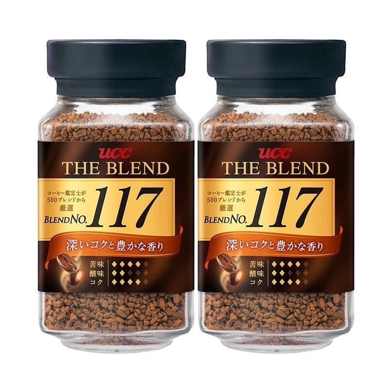 นําเข้า UC UCC 117/114 กาแฟดําสําเร็จรูปสดชื่นไม่มีซูโครสผงกาแฟขมอเมริกันฟรีซดราย LS71226 @