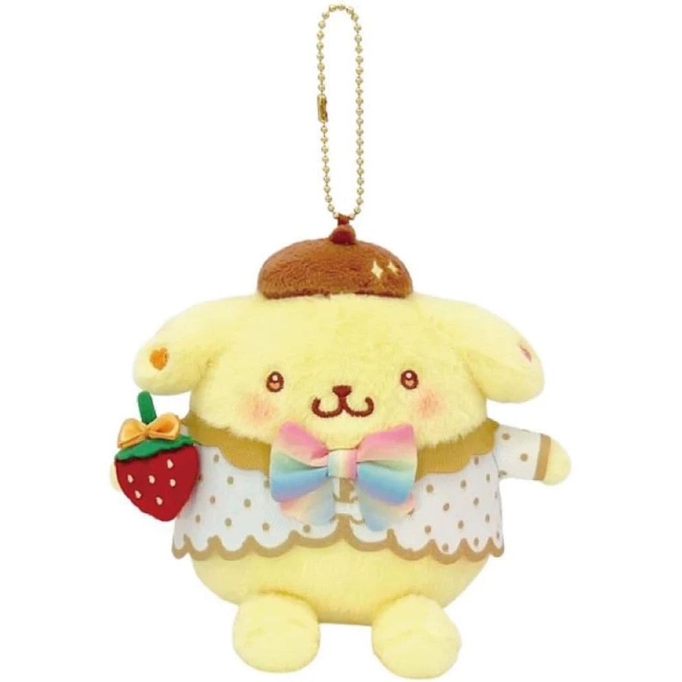 Sanrio เมษายน NAKAJIMA Strawberry News 50th Anniversary Series ตุ๊กตาผ้ากํามะหยี่จี้คิตตี้ #G7. 13ข 