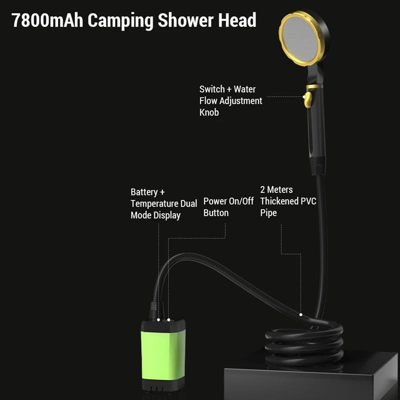 Outdoor Camping Shower Pump 6000mAh/7800mAh/9000mAh แบบพกพา
