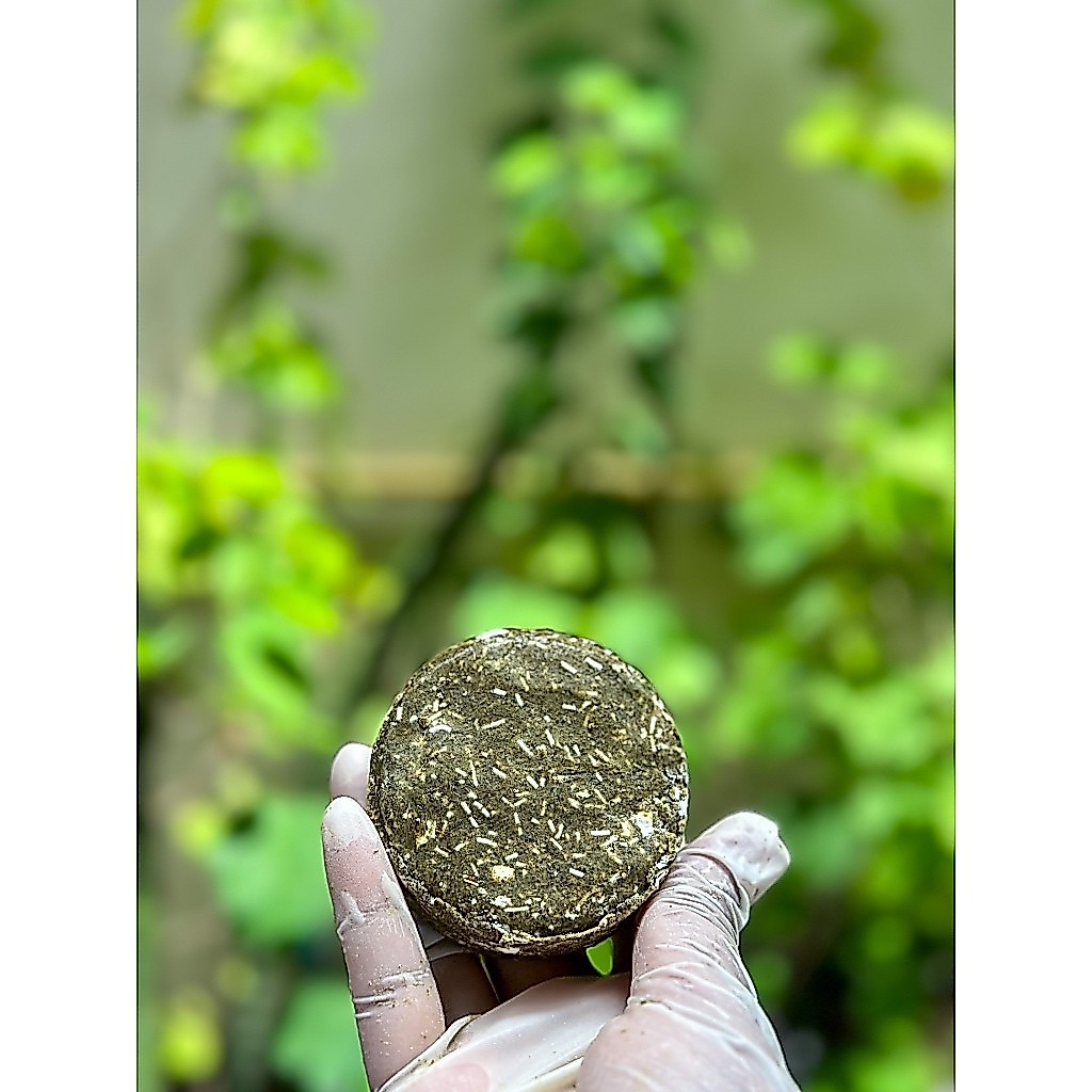 แชมพูก้อนสมุนไพรใบหมี่ แก้ผมมัน หนังศีรษะมีปัญหา ตุ่มสิว (SHAMPOO BAR) มีกล่อง