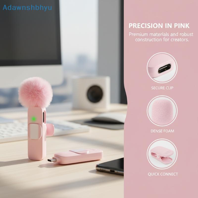 Adhyu K9 ไมโครโฟนไร้สายขนาดเล็ก Plug and Play Latency ต่ําไมโครโฟนแบบพกพาสําหรับสมาร์ทโฟนการถ่ายภาพวิดีโอ TH