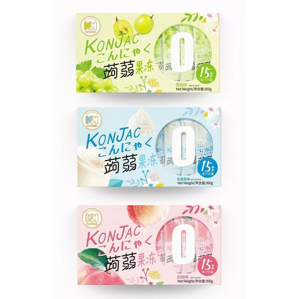 Chaoyouwei KK Konjac Jelly 360g/กล่อง Lactic Acid Bacteria Flavour Green Flavour White Peach Flavour