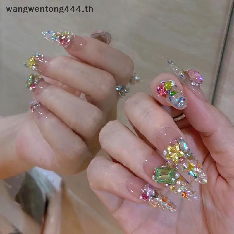 [ TH Fashion ] 20 ชิ้นคละไซส์เล็บ Rhinestones แก้ว 3 มิติคริสตัลรักบิดเบี้ยวหัวใจ Super Shiny Charms อัญมณีหิน D .