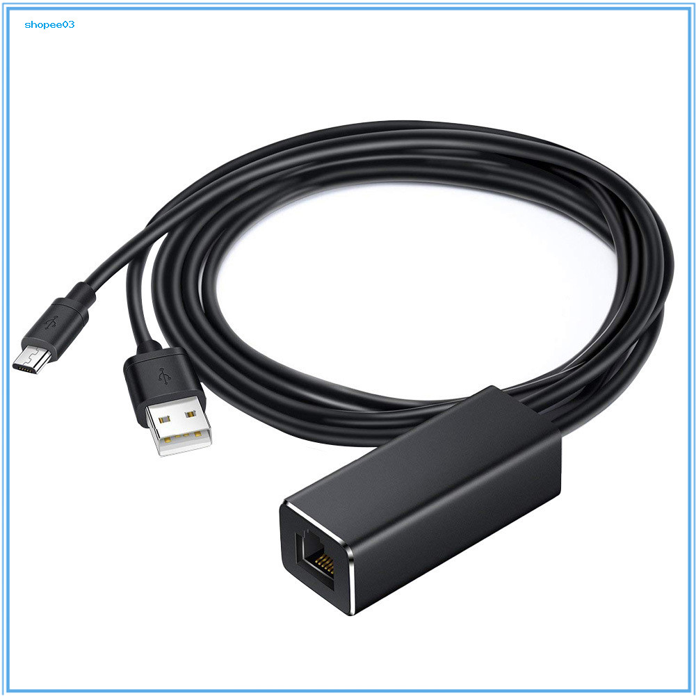 [Ky] 2 in 1 Micro USB/USB to RJ45 Ethernet Adapter Cable สําหรับ Chromecast Fire TV Stick