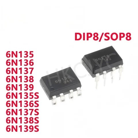 5PCS 6N135 6N136 6N137 6N138 6N139 DIP 6N135S 6N136S 6N137S 6N138S 6N139S Optocoupler ชิป IC ขายส่ง