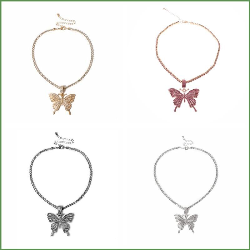 BON Sparking Crystal Pave สําหรับสร้อยคอผีเสื้อ Cubic Zircon 3D จี้คอ