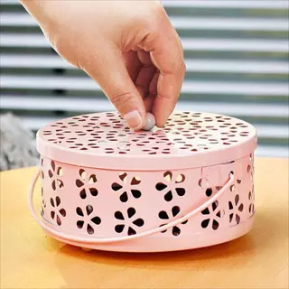ที่ใส่ยากันยุงแบบขดพร้อมฝาปิดและตะแกรงแบบแขวนทําความสะอาดง่าย
