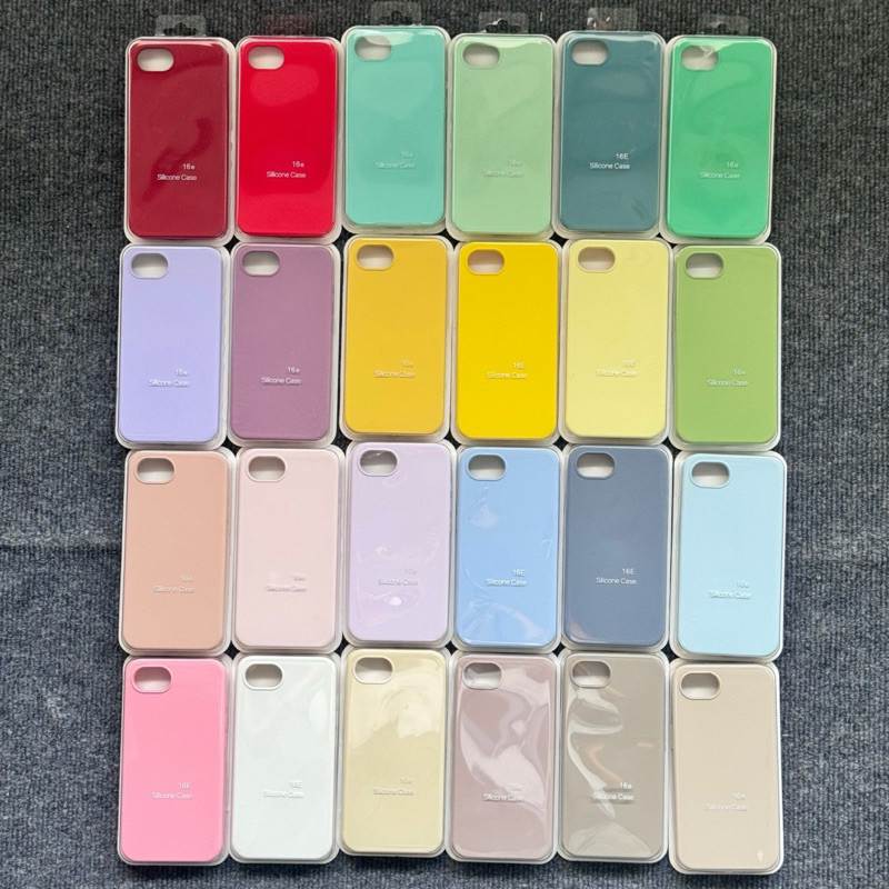 พร้อมส่งในไทย Caseไอโฟน16E 17Eกำมะหยี่โลโก้ เนื้อซิลิโคน สีพื้น สำหรับรุ่นไอโฟน16E 17Eสินค้าพร้อมส่ง