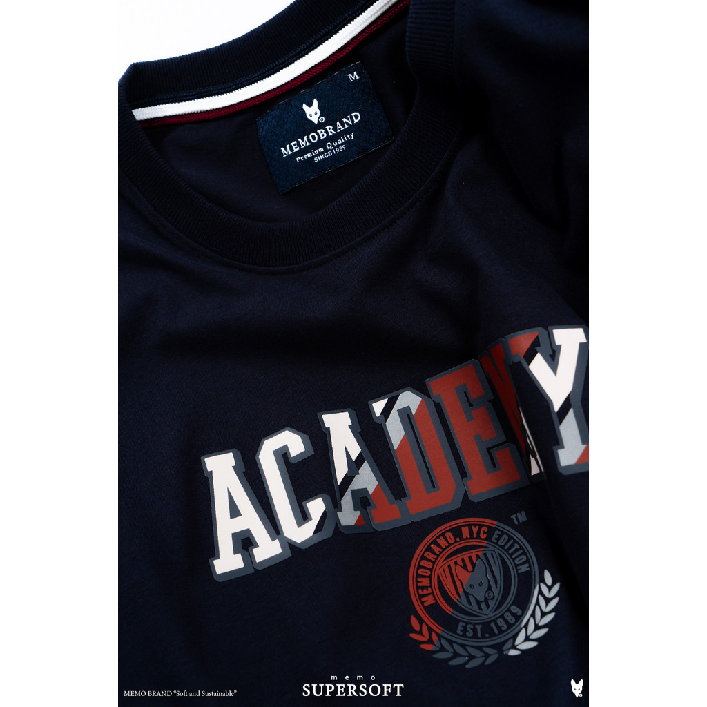 เสื้อยืด Memo By AEIOU Memo Supersoft Premium สกรีนลาย ACADEMY สินค้าลิขสิทธิ์แท้