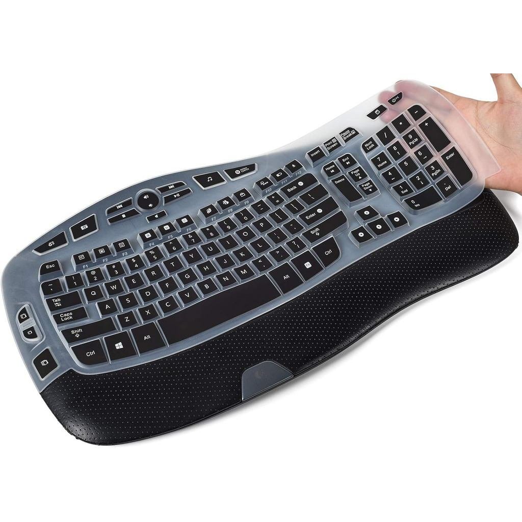 CaseBuy ฝาครอบคีย์บอร์ดพร้อมตัวอักษรขนาดใหญ่เข้ากันได้กับ Logitech K350 MK550 MK570 Wireless Wave Er