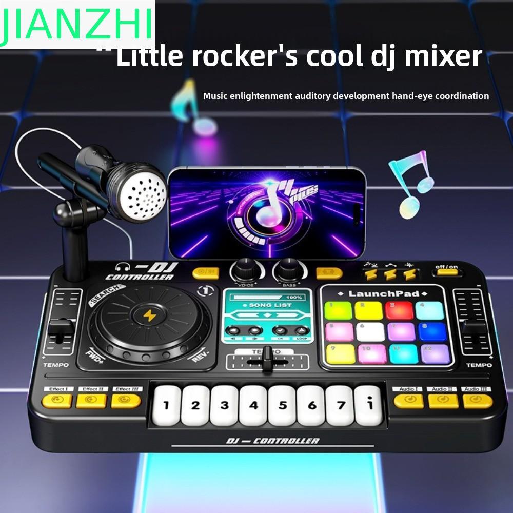 JIANZPH เด็ก DJ Mixer, Multifunctional จําลองออกแบบคีย์บอร์ดเปียโนอิเล็กทรอนิกส์,ทนทานพร้อมไมโครโฟนเ