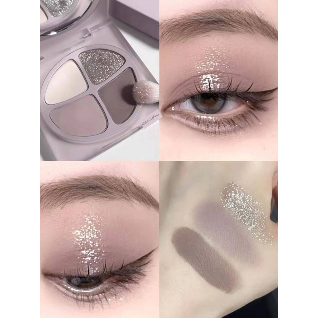 eyeshadow พาเลทตา สินค้าของแท้อย่างเป็นทางการ!Joocyee หมักอายแชโดว์ Palette Amber Four-Color Earth R