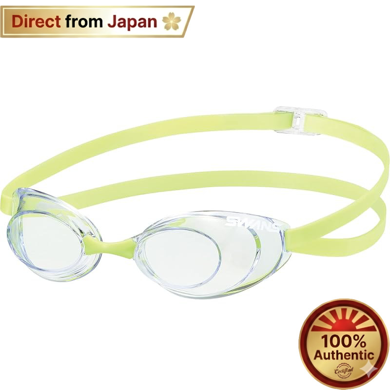 SWANS Sniper SR-10N Swimming Goggles Clear×Flash Yellow Mirror Racing Non-Cushion【Direct from Japan】