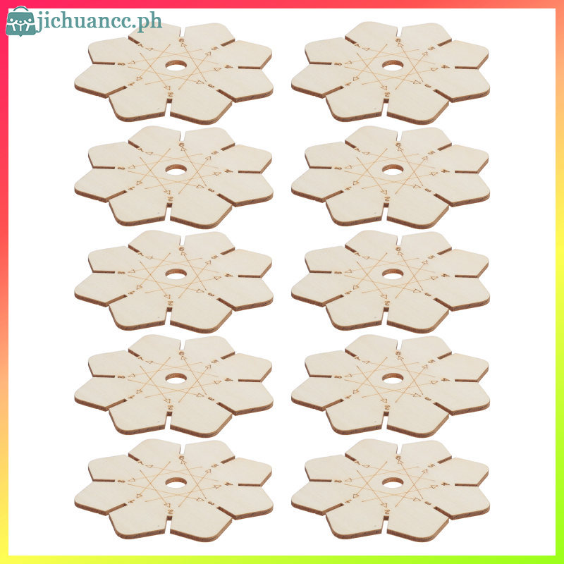 10 ชิ้นไม้ Kumihimo Disk Beige 8 ช่องสําหรับสร้อยข้อมือทุกวันทํา