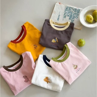 PRETTY BABY เสื้อเด็ก เสื้อยืดคอกลม เสื้อแขนสั้น ลายน้องสัตว์ (2343)