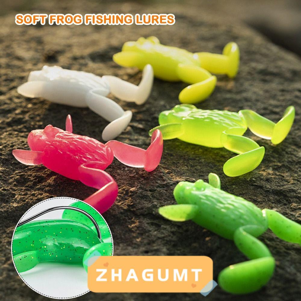 ZHAGUMT366KB 5 ชิ้น Mini Frog เหยื่อ, Jigging TPE Soft Frog เหยื่อตกปลา,ผสมสี 5g 10g พร้อม 5 ชิ้น Ho