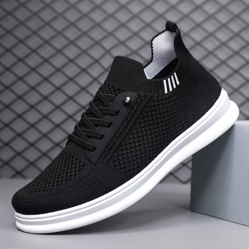 ส่งเร็ว🚚รองเท้าผู้ชาย รองเท้าผ้าใบแฟชั่น 39-44 รุ่นใหม่ ผ้า Fly Knit ระบายอากาศ น้ำหนักเบา ใส่สบาย กันลื่น ทำงาน B-085