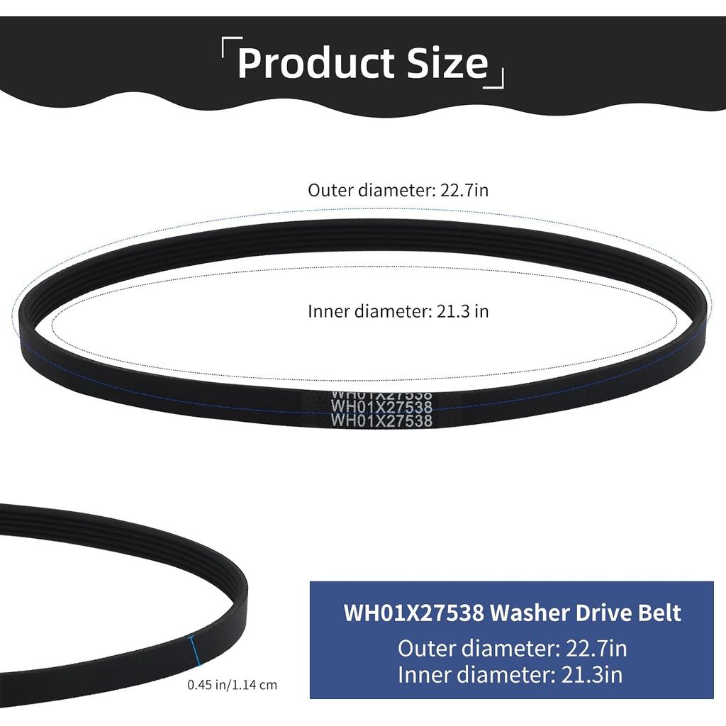 WH01X27538 สายพานไดรฟ์เครื่องซักผ้าเข้ากันได้กับ GE, Hotpoint เสื้อผ้าเครื่องซักผ้า, ทดแทนสําหรับ GE