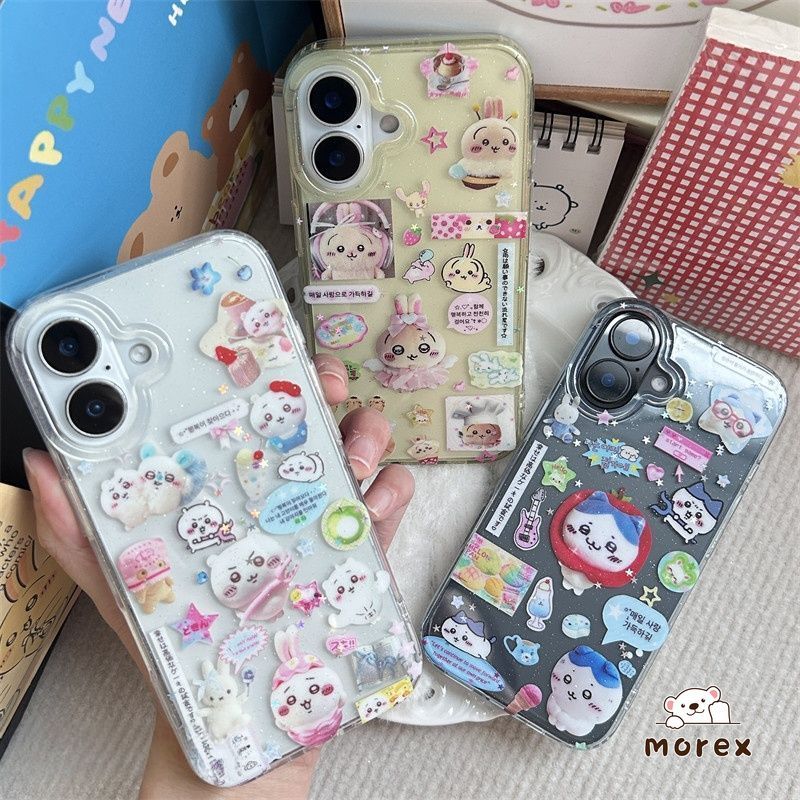 เคสผงรุ้ง ลายชิอิวากะน่ารัก สไตล์ฮิต ป้องกันกระแทก สำหรับ IPhone 17 air 13 15 16 12 11 14 Pro Max XR X 7 8 16 15 14 Plus