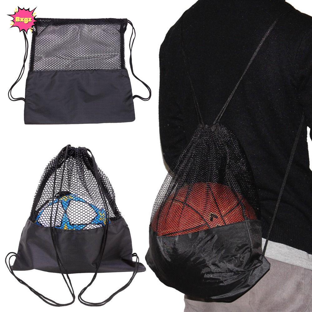 INNICE Ball Storage Backpack, Black Basketball Cover Mesh Bag, Mesh Bag Portable Basketball Backpack