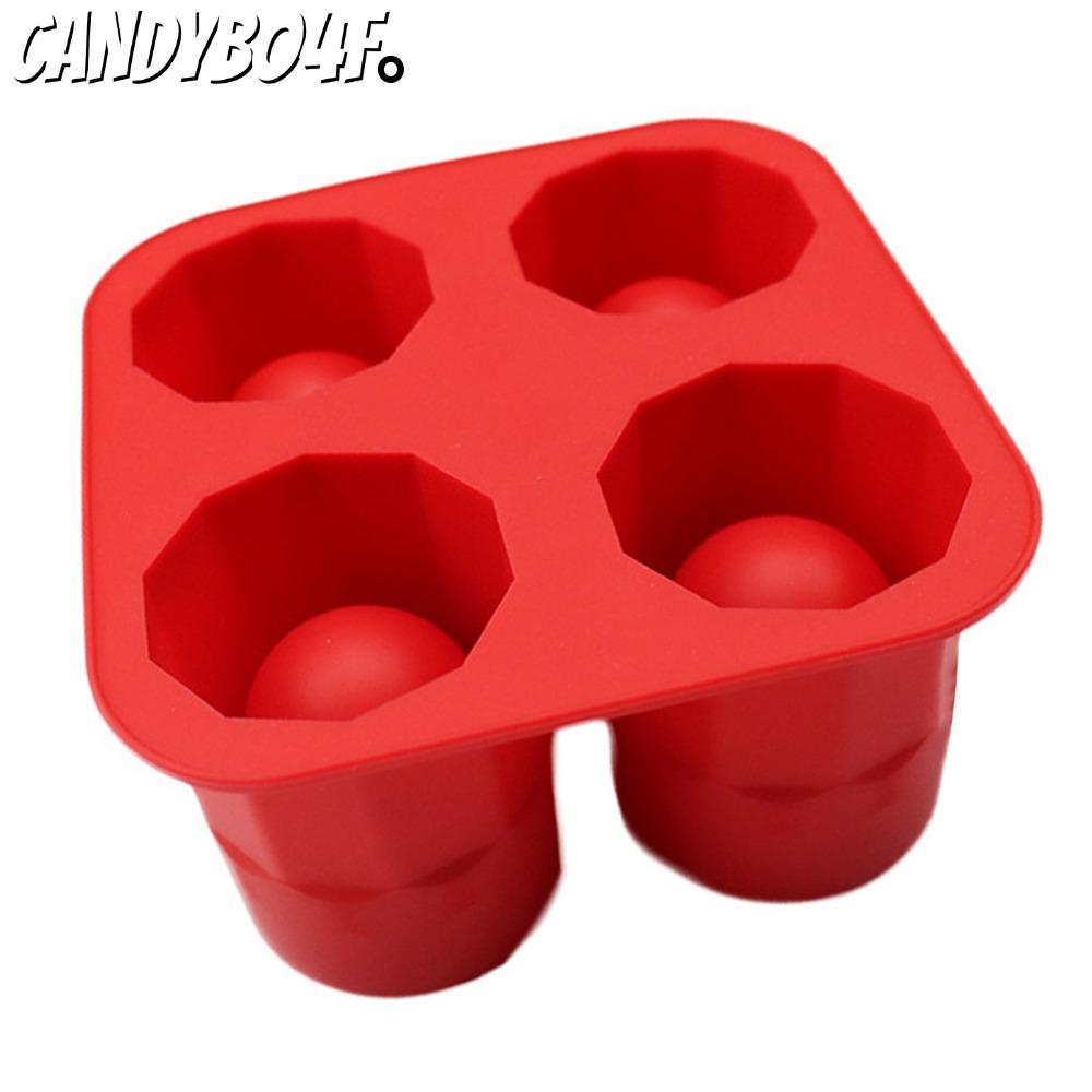CANDYBO4F 4pcs Ice Drink Glass Mold, Easy Release 4-Cavity กระบอก Ice Mould, Reusable Succulent Pot 