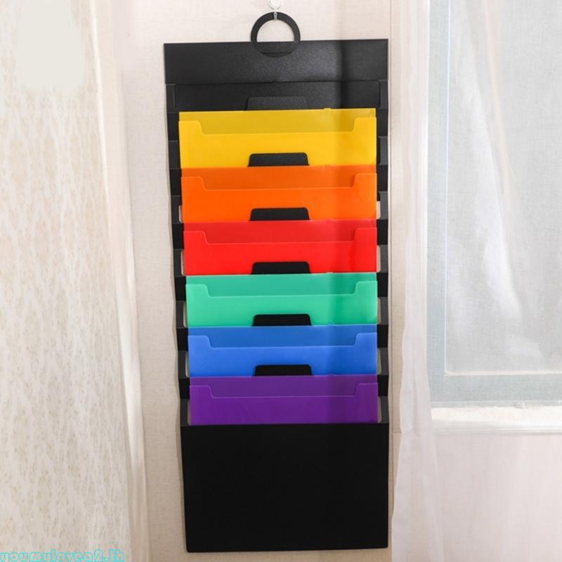 Yml2 Over The Door File Organizer 6 โฟลเดอร์แฟ้มแขวนกระเป๋าขนาดใหญ่สําหรับโฮมออฟฟิศ