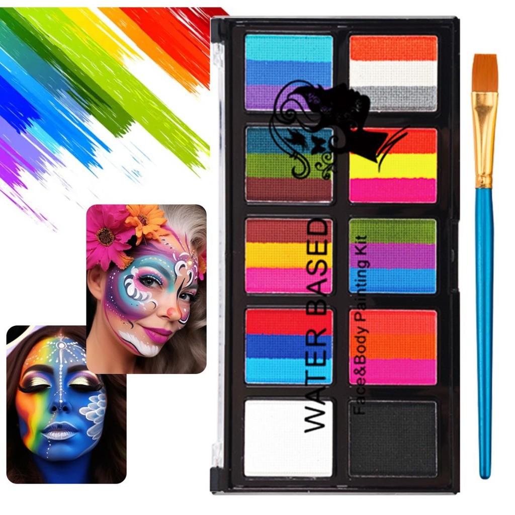 World Cup10Grid3Face painting colors Fan face paint Halloween stage makeup facial paint