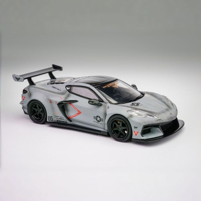 FM Fine Model 1: 64 Chevrolet Corvette C8LB Corvette C8 โมเดลรถอัลลอย
